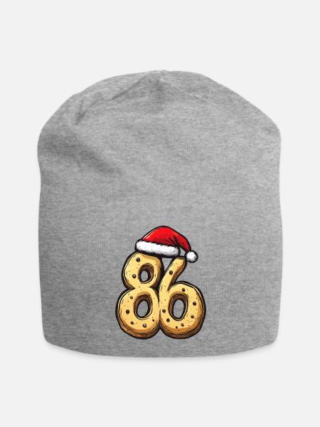 86 Zahl Keks Weihnachten - Jersey-Beanie - Grau meliert
