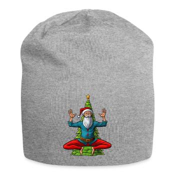 Noël des yogis - Bonnet en jersey - gris chiné - Devant