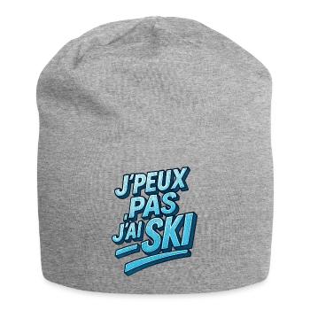 Ich kann nicht Skifahren. - Jersey-Beanie - Grau meliert - Vorne