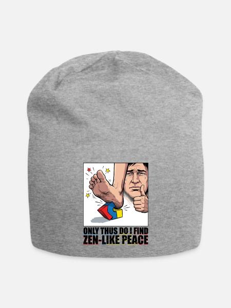 Baustein Schmerz Zen Meme - Jersey-Beanie - Grau meliert