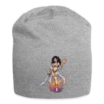 Oriental cosplay heroine with sword - Jersey Beanie - heather grey - Front