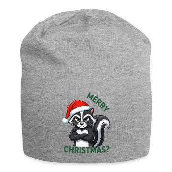 Anti Weihnachten Weihnachtsmuffel Grumpy Stinktier - Jersey-Beanie - Grau meliert - Vorne