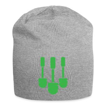 The best toilet brush times three! - Jersey Beanie - heather grey - Front