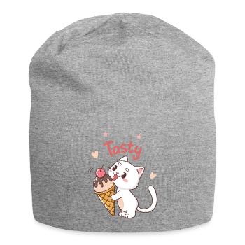 Chat gourmand Tasty Glace - Jersey Beanie - heather grey - Front