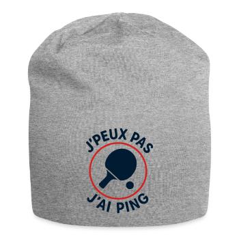 Ich kann nicht, ich ping. - Jersey-Beanie - Grau meliert - Vorne