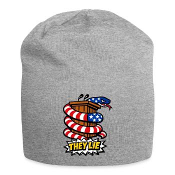 They are lying! Politics Snake - Jersey Beanie - heather grey - Front