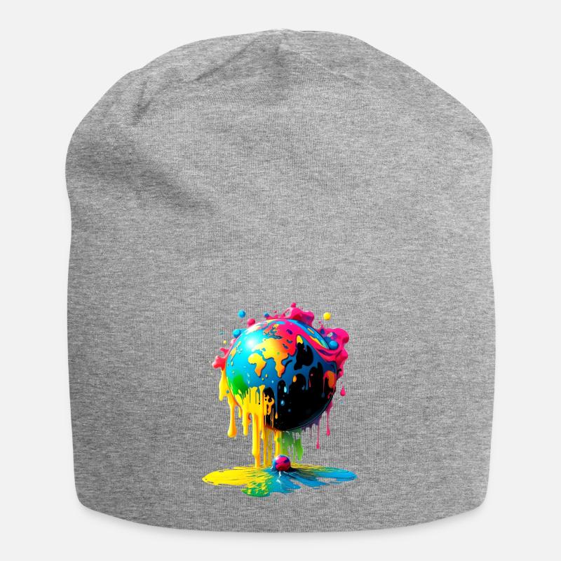 Globe - Terre - Globe - Bonnet en jersey - gris chiné