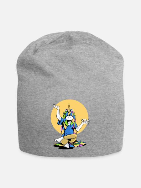 Einhorn-Meister-Yogi - Jersey-Beanie - Grau meliert
