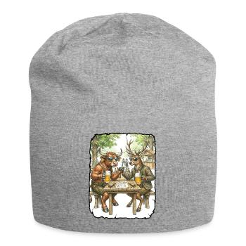 Stier Hirsch Biergarten - Jersey-Beanie - Grau meliert - Vorne