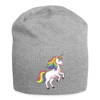 Rainbow Mane Unicorn - Jersey Beanie - heather grey - Front