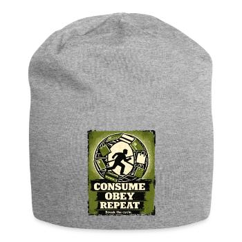 Consumption Cycle Street Art Motif - Jersey Beanie - heather grey - Front