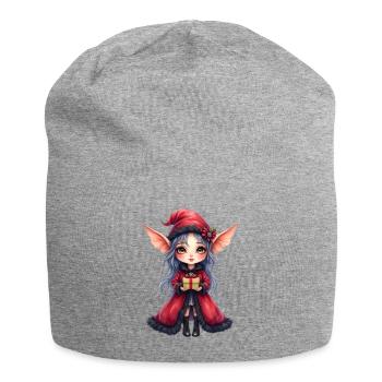 Rote Mantel-Weihnachtsfee - Jersey-Beanie - Grau meliert - Vorne