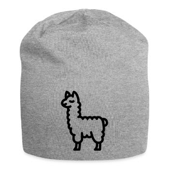 Lama - Jersey-Beanie - Grau meliert - Vorne