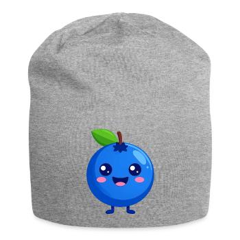 Visage de myrtille de Kawaii - Bonnet en jersey - gris chiné - Devant