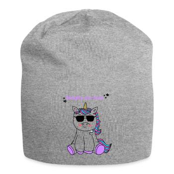 Licorne - Bonnet en jersey - gris chiné - Devant