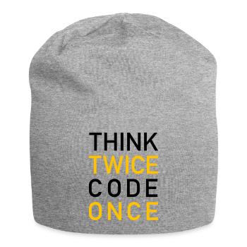 Think Twice Code Once Programmer - Bonnet en jersey - gris chiné - Devant