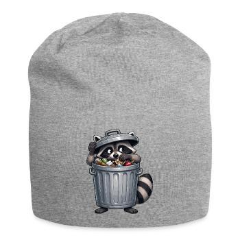 Raton laveur à la poubelle : héros du recyclage - Bonnet en jersey - gris chiné - Devant