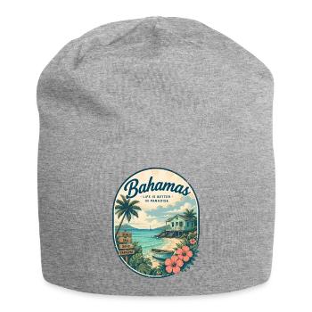 Bahamas Vintage Paradise Motif - Jersey Beanie - heather grey - Front