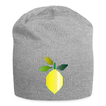 Illustration géométrique du citron - Bonnet en jersey - gris chiné - Devant