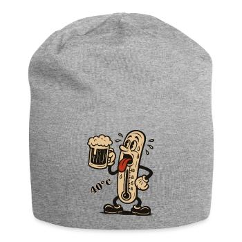Boiling thermometer and beer - Jersey Beanie - heather grey - Front