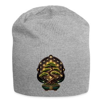 Japanese Bonsai Tree Plant Flower-of-Life - Jersey Beanie - heather grey - Front