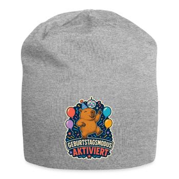 Geburtstagsmodus aktiviert – Party-Capybara - Jersey-Beanie - Grau meliert - Vorne