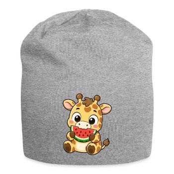 Süße Giraffe Cartoon Kawaii Keks genießen - Jersey-Beanie - Grau meliert - Vorne