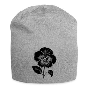 Stiefmütterchenblüte - Jersey-Beanie - Grau meliert - Vorne