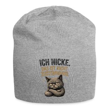 Katzenspruch Nichtzustimmung - Jersey-Beanie - Grau meliert - Vorne