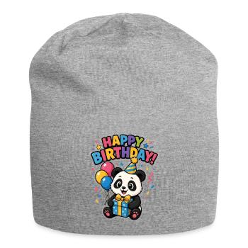 Happy Birthday panda - Jersey-Beanie - Grau meliert - Vorne