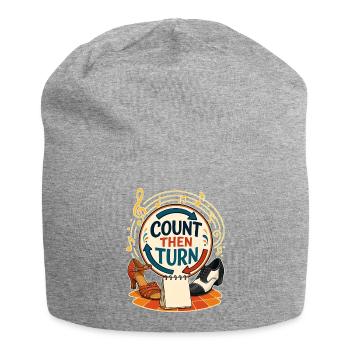 COUNT THEN TURN - Jersey Beanie - heather grey - Front