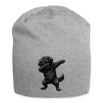 Dabbing Flat Coated Retriever - Jersey Beanie - heather grey - Front