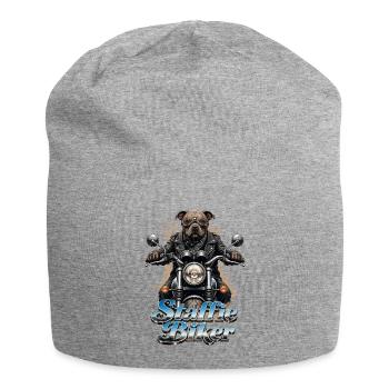 Staffie biker 1b-049b - Jersey Beanie - heather grey - Front