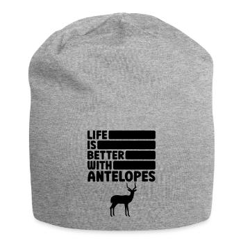 Antelope Humor Saying - Jersey Beanie - heather grey - Front