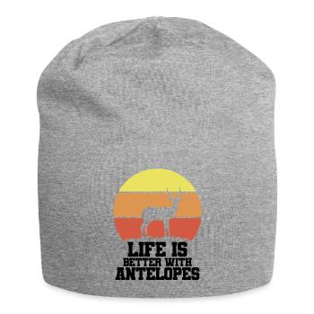 Antelope Vintage Safari Humor Saying - Jersey Beanie - heather grey - Front