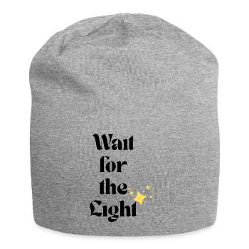 Wait For The Light Retro Typography Sparkles - Jersey Beanie - heather grey - Front