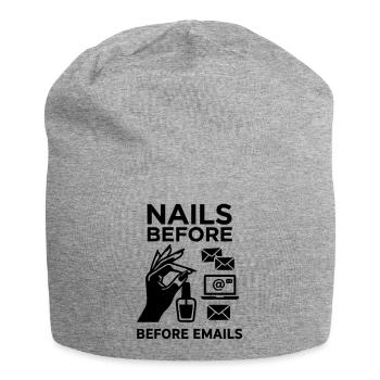 nails before mails - Jersey Beanie - heather grey - Front