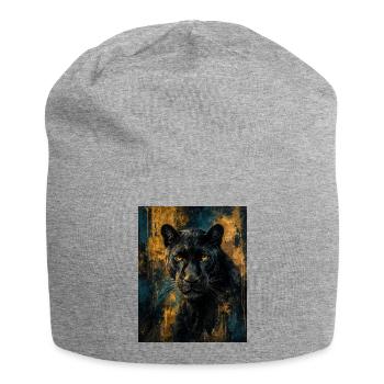 Panthère noire dorée - Jersey Beanie - heather grey - Front