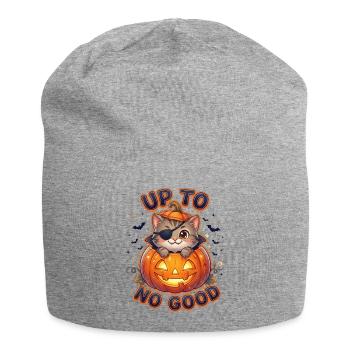 Up To No Good Halloween Cat - Jersey Beanie - heather grey - Front