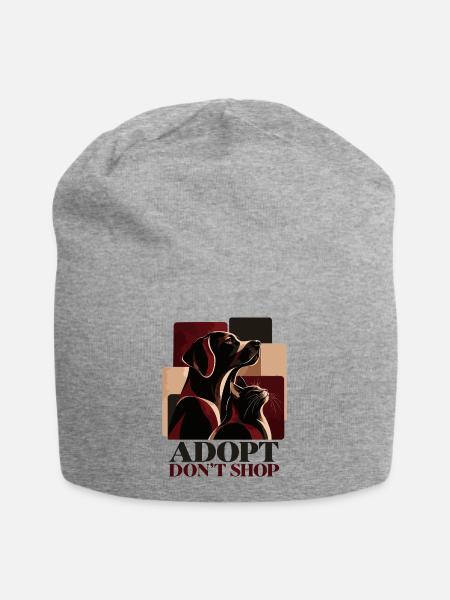Adopt Don’t Shop Dog & Cat - Jersey-Beanie - Grau meliert