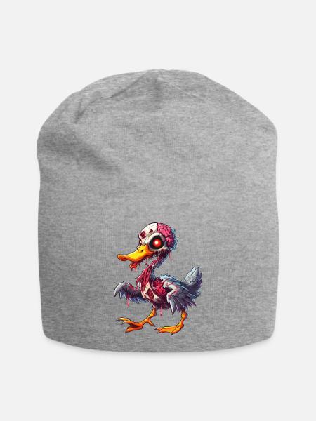 Zombie Ente Gehirn - Jersey-Beanie - Grau meliert