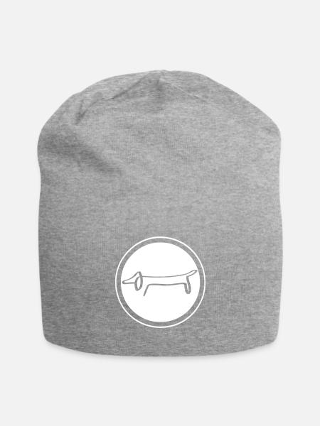 Liniendackel im Kreis One Line Teckel in a Circle - Jersey-Beanie - Grau meliert