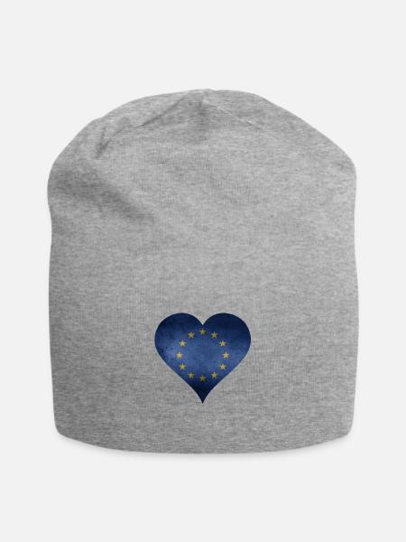 EU Herz - Jersey-Beanie - Grau meliert