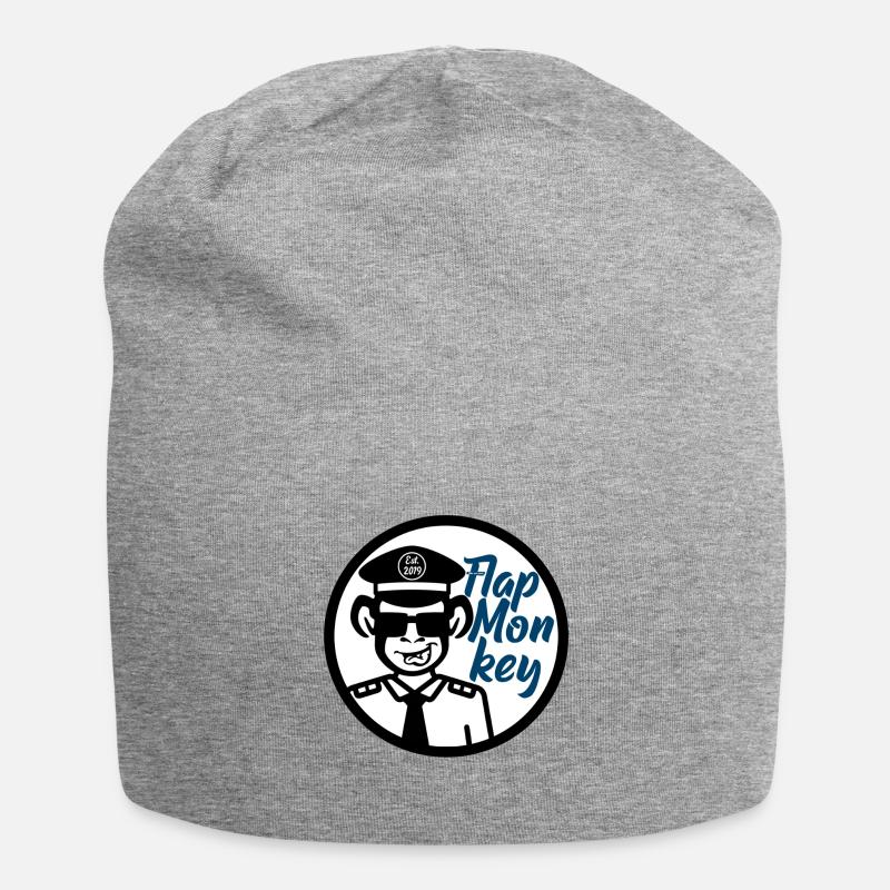 FlapMonkey - Jersey-Beanie - Grau meliert