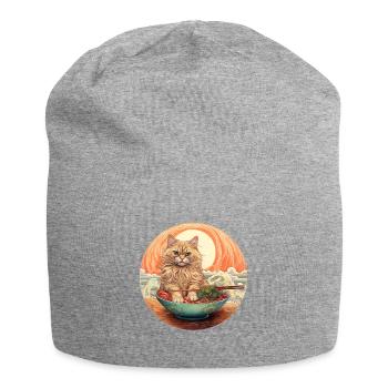 Chat de nouilles - Bonnet en jersey - gris chiné - Devant
