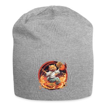 Ramenmeister Katze - Jersey-Beanie - Grau meliert - Vorne