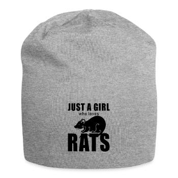 Just a girl who loves rats - rat rat lovers - Jersey Beanie - heather grey - Front