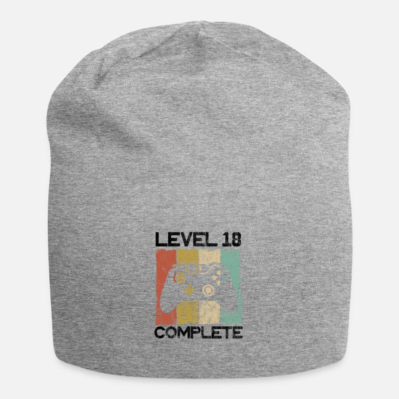 Level 18 complete Geburtstagsgeschenk - Jersey-Beanie - Grau meliert