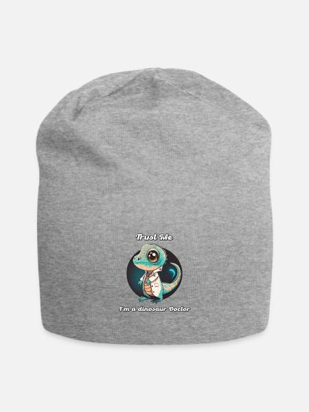 Glauben Sie mir, ich bin ein Dinosaurier-Arzt, lustiger Arzt. - Jersey-Beanie - Grau meliert