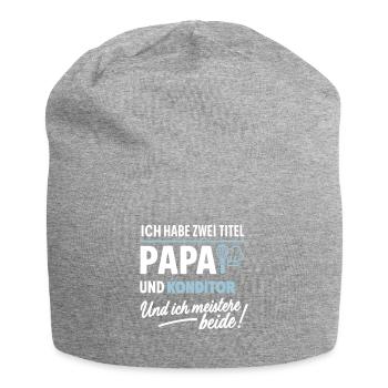 Papa und Konditor Vatertag - Jersey-Beanie - Grau meliert - Vorne